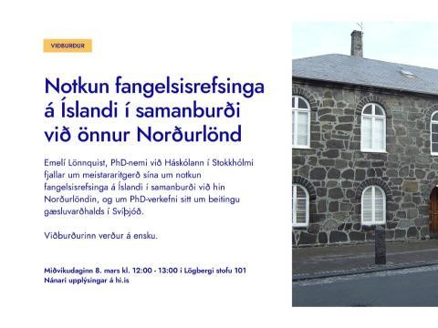 Sakfræðifélag Íslands og Lagastofnun stóðu fyrir hádegisfyrirlestri 8. mars í Lögbergi. 